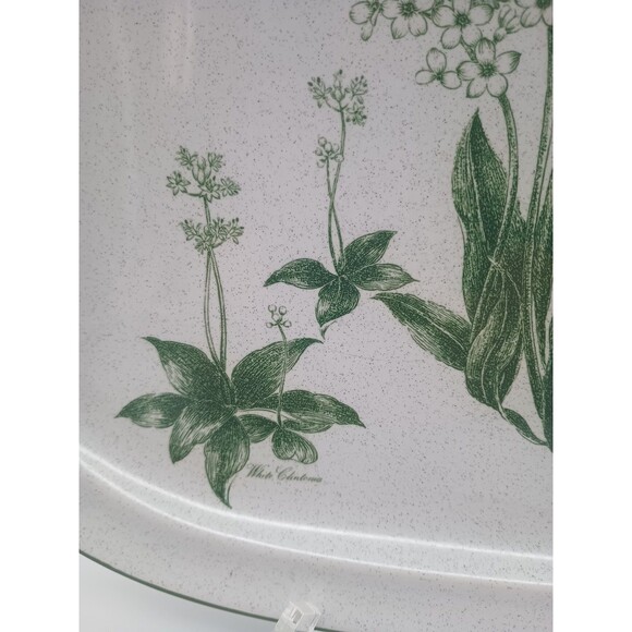 Vtg Noritake Botanical Mountain Flowers Oval Serving Platter Speckled 8343 - Picture 4 of 8